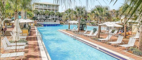 Large resort style pool steps from the condos private 1st floor patio!
