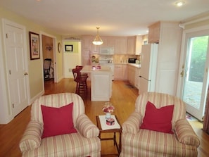 Bright and airy living - sliders to deck off kitchen and living area- 29 Ginger Plum Lane Harwich Port Cape Cod - New England Vacation Rentals