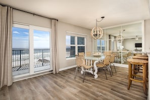 Dining Area - This dining area is beach front! Enjoy this marvelous view as you dine with family and friends!