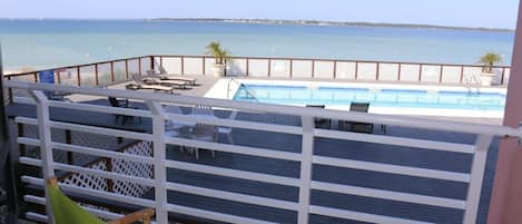 Great view of pool and the bay