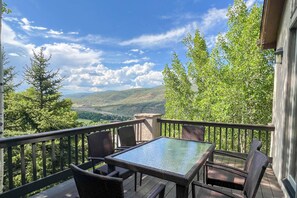 Dine with a View! Spacious Deck off Kitchen & Living Room Featuring Gas Grill and Seating for 6