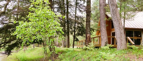 Cabin #2 sits right on the banks of the river