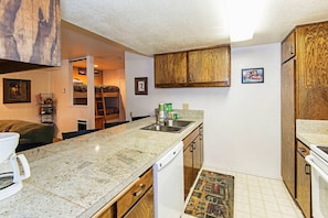 Kitchen w/ toaster, drip coffee pot, pots/pans and more