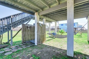 Fenced-In Yard | Hammocks | Outdoor Shower | Swings