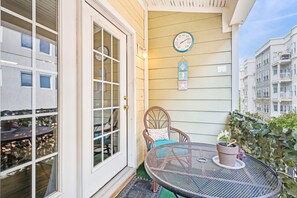 The private patio outside of the living room - catch some amazing third floor views.