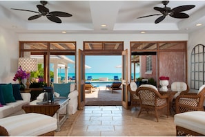 Inside, the windows & doors allow for indoor/outdoor living.