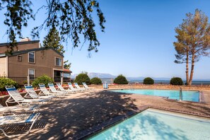 Walk with ease to these lakeside pools with a view