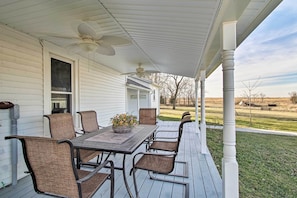 Covered Porch w/ Ceiling Fans | Outdoor Dining | Scenic Views
