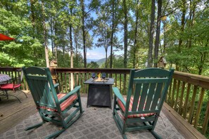 Relax as you enjoy the gorgeous North Georgia Mountain view off the back deck of WindRush  