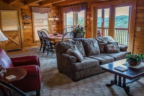 Living and Dining Room with a Wonderful View Right Outside Your Window!