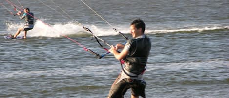 Kite Surfing the Inter-coastal on the way to Playalina beach