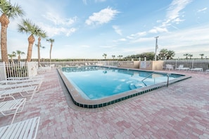 Canaveral Towers has the largest pool in the area, as well as a sauna