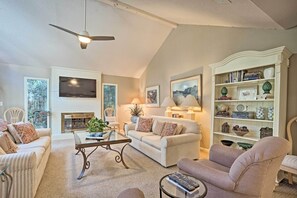 Living Room | Full-Length Windows | Cathedral Ceiling