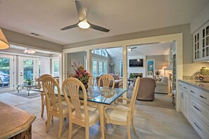 Dining Room | Living Room w/ Transom Windows | Sunroom w/ French Doors