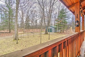 Tall trees surround this private property.