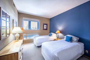 This bright and spacious guest room includes two comfortable twin beds, closet, dresser and nightstand to store your personal effects. Each bed is out