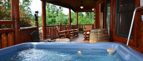 Relax and Unwind in the Hot Tub at Kozy Lodge