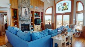 Living room looking at the ocean