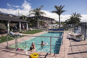 afternoon swimming pool in family holiday apartment tenerife north
