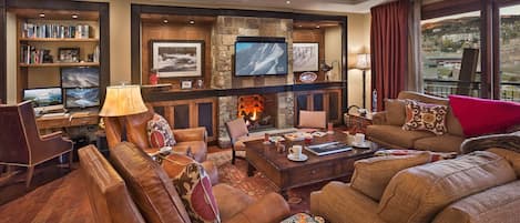 Great room with fireplace