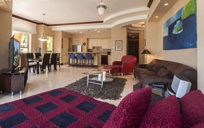 Living room with modern furniture.