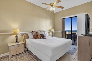 Master Bedroom with King Size Bed and access to Balcony