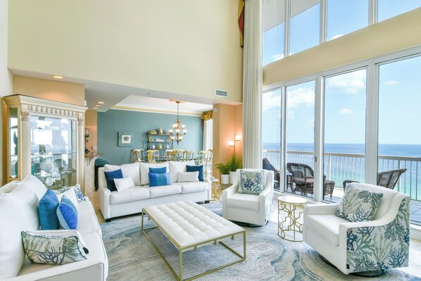 Silver Beach Towers West Penthouse 1704 - Living Area