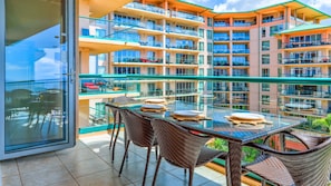 Dine outdoors for a tropical island experience