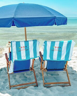 Beach Chairs - With your rental you get 2 beach chairs and 1 umbrella set up for you daily.