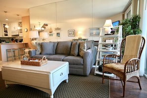 Living area with sleeper sofa