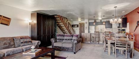 Living Area - Living room open to the kitchen and dining room. - Cimarron 301 Breckenridge Vacation Rental