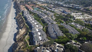Aerial view of Seascape Sur oceanfront complex
