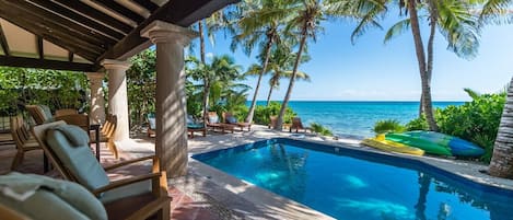 Private Pool Area - Casa San Francisco South Akumal beach Mexico 5 bedroom vacation rental home