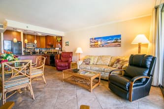 Garden and partial ocean views on Kaanapali Beach
