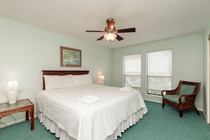 Master bedroom on the second floor with king size bed