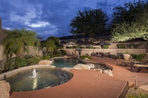 Heated saltwater pool and spa - West facing pool receives sun all day long