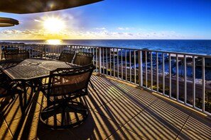 Balcony - The oversized balcony, that is accessed from the living area, offers a table with seating for 8, and gorgeous views of the Gulf of Mexico.