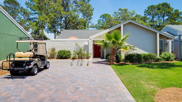 4-Seat Golf Cart and Driveway