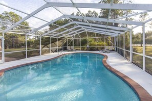 Screened in large pool