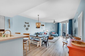 Kitchen to living room view