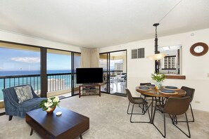 Comfy Living Room with Full Ocean Views and Access to Private La