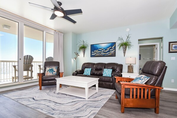 Silver Beach Towers East 805 - Living Area to Balcony