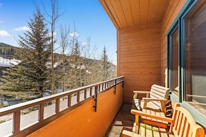 Private balcony with outdoor seating.