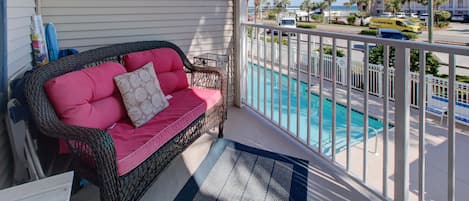 Balcony Overlooking Pool with Gulf of Mexico Views