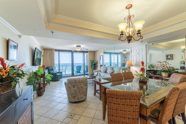 Welcome to Sail Away, Watercrest 607 in Panama City Beach, FL. You are not going to believe this view from your private balcony!  This is a great place for watching the beach and enjoying outdoor dining.