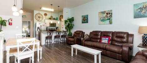 Open concept living, dining and kitchen area to enjoy with the family