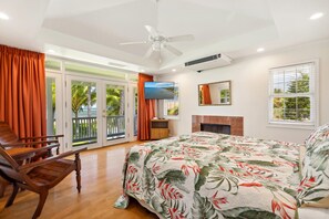Upstairs Master suite has flat screen TV for entertainment