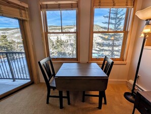 Dining area with mountain views! #winter