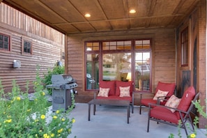 Nice seating area outside for early mornings or evenings grilling.