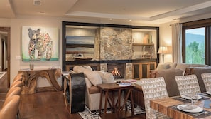 Great room with fireplace